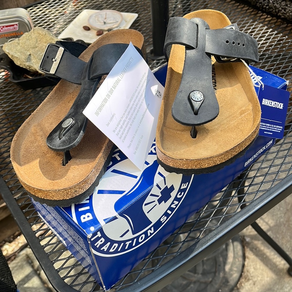 Black pair of Birkenstock size 42 Ladies size 11 / Men size 9
